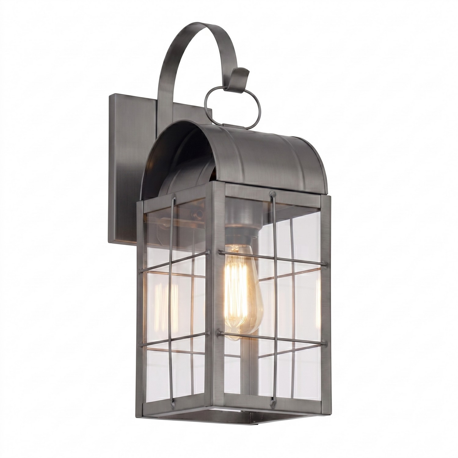 One Light Wall Sconce by Innovations - Durham Collection, Gunmetal Finish - 9121P-H-GM-CL