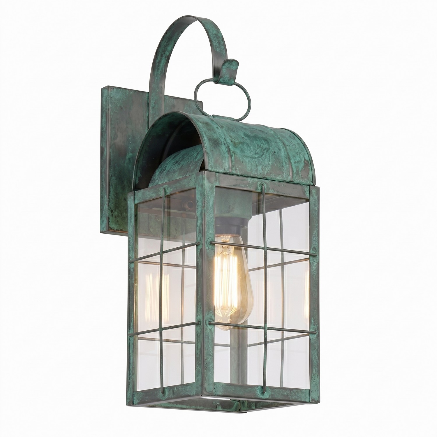 One Light Wall Sconce by Innovations - Durham Collection, Verde Green Finish - 9121P-H-VG-CL