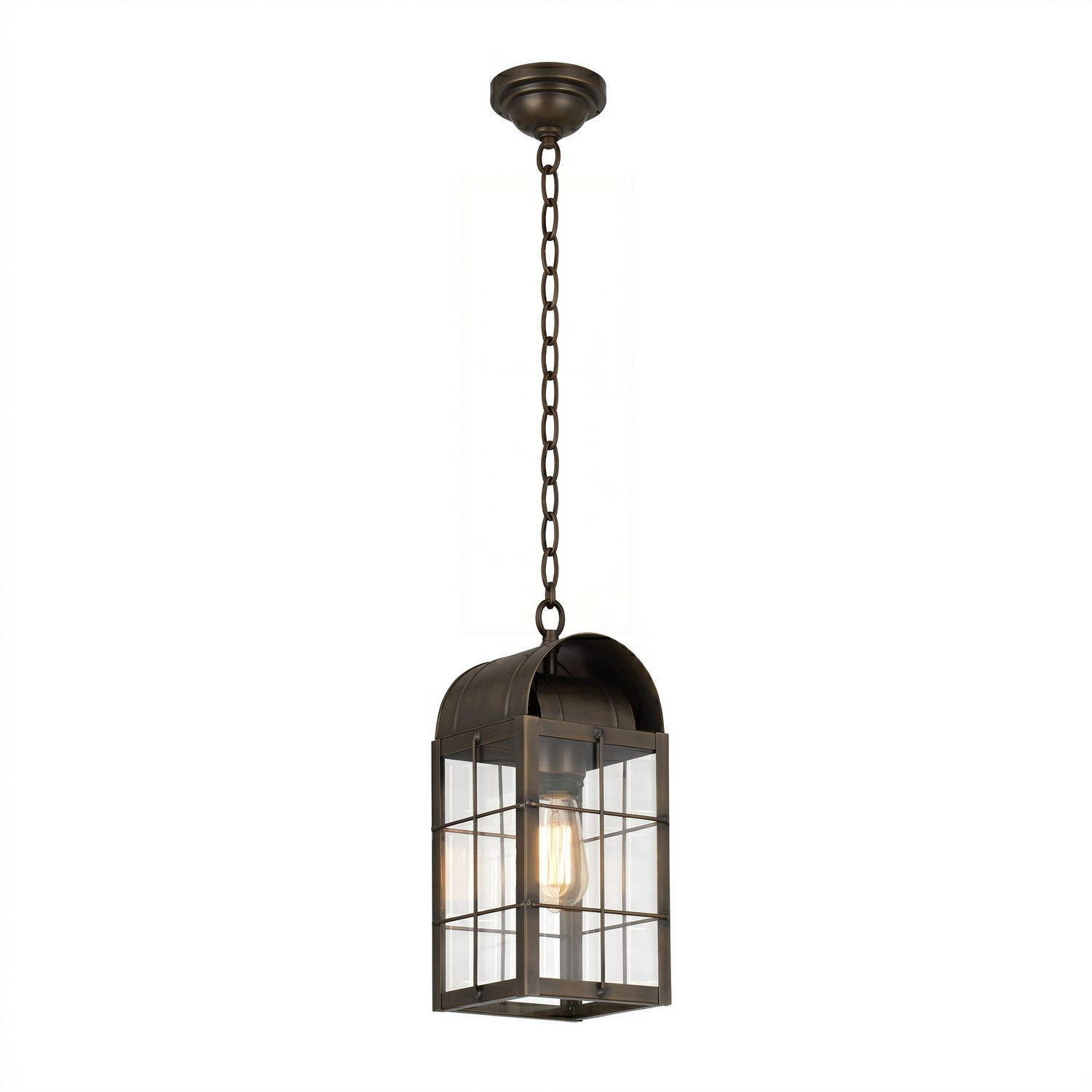 One Light Pendant by Innovations - Durham Collection, Dark Brass Finish - 9122-H-DB-CL