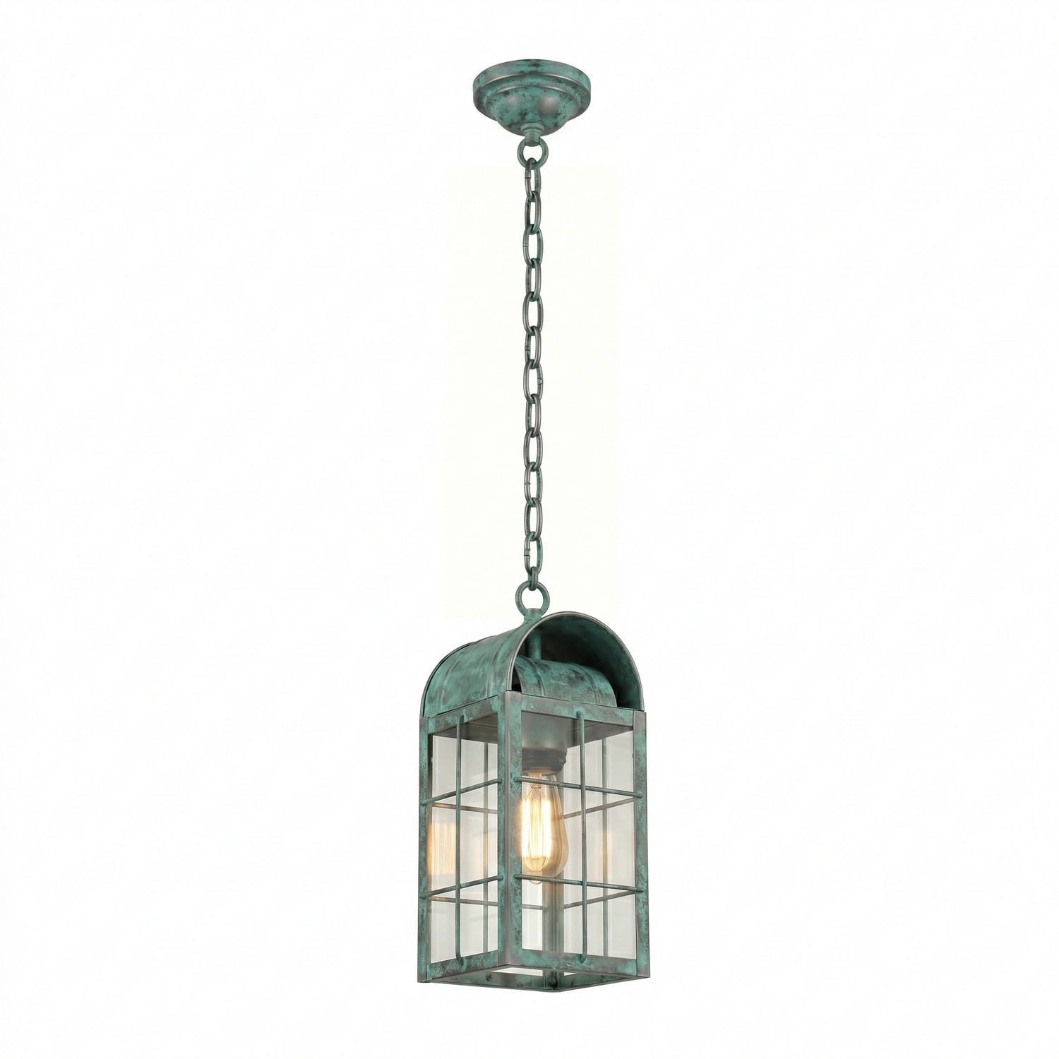 One Light Pendant by Innovations - Durham Collection, Verde Green Finish - 9122-H-VG-CL