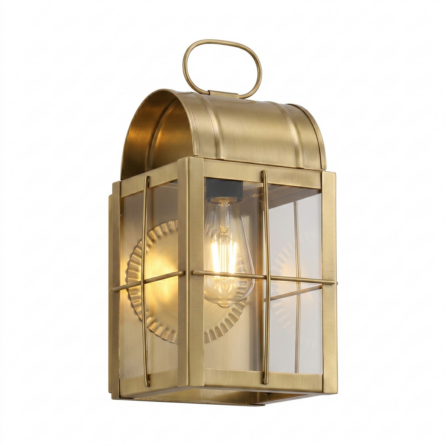 One Light Wall Sconce by Innovations - Durham Collection, Antique Brass Finish - 9131-H-AB-CL