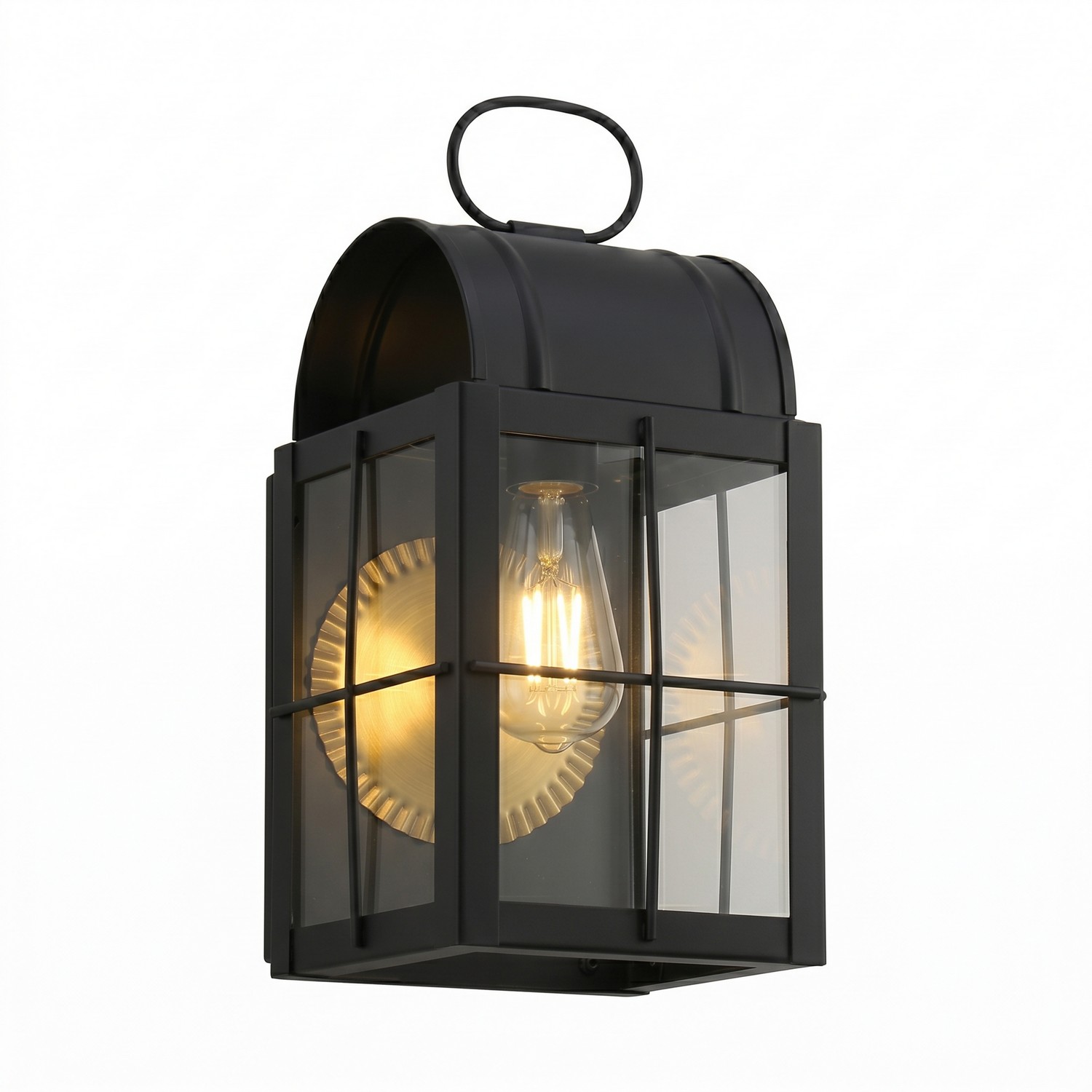 One Light Wall Sconce by Innovations - Durham Collection, Matte Black Finish - 9131-H-BK-CL