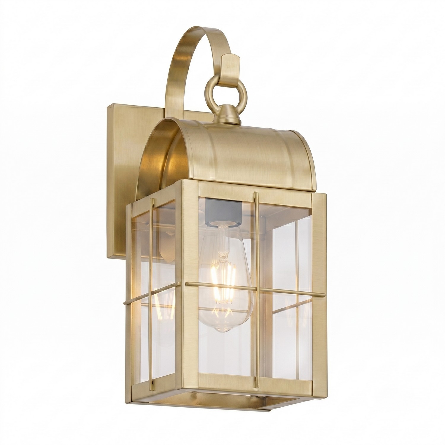 One Light Wall Sconce by Innovations - Durham Collection, Antique Brass Finish - 9131P-H-AB-CL