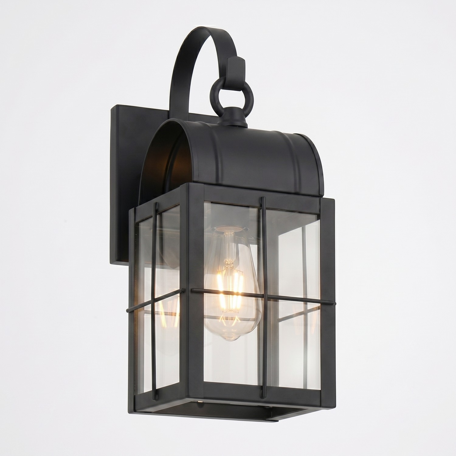 One Light Wall Sconce by Innovations - Durham Collection, Matte Black Finish - 9131P-H-BK-CL