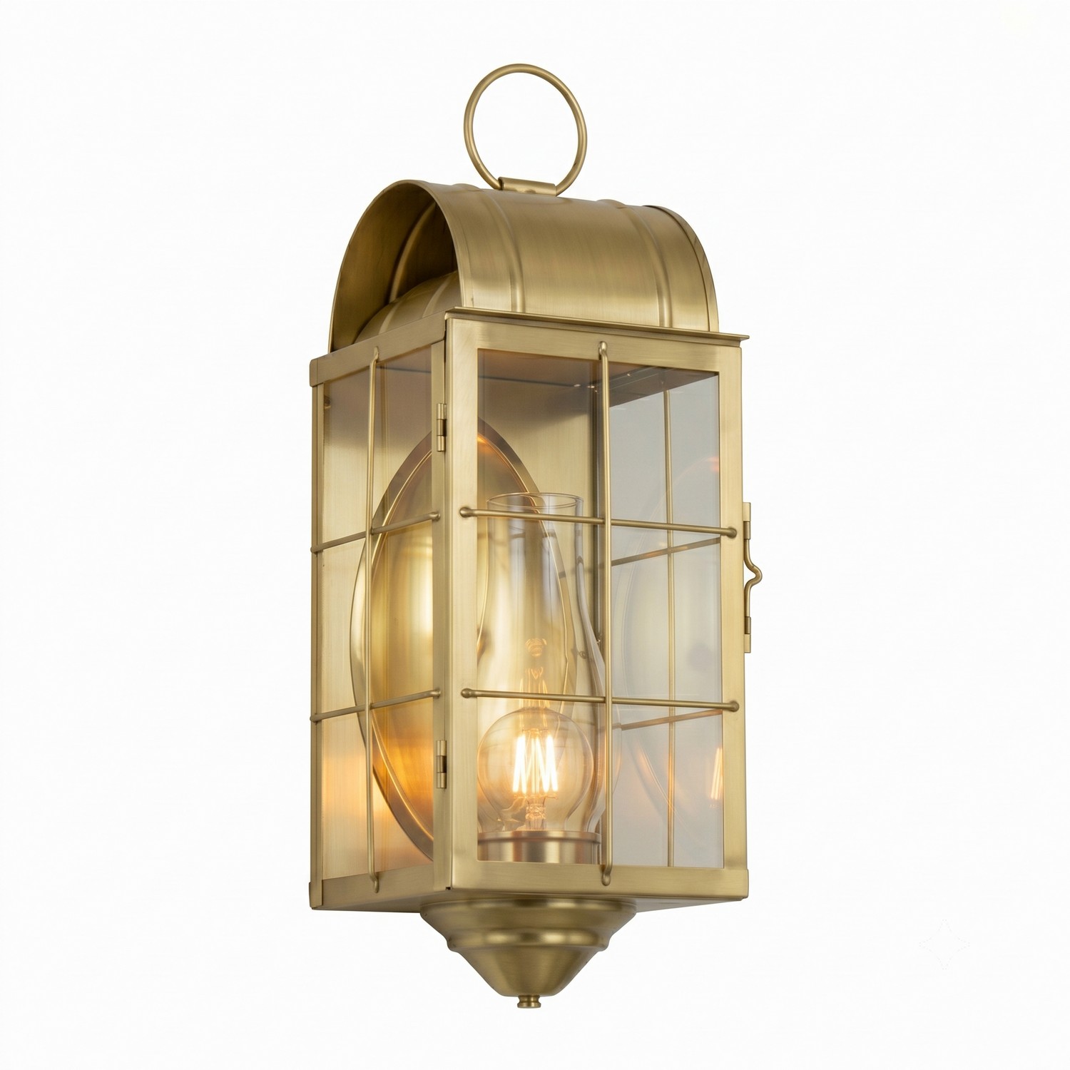 One Light Wall Sconce by Innovations - Durham Collection, Antique Brass Finish - 9161-H-AB-CL-C