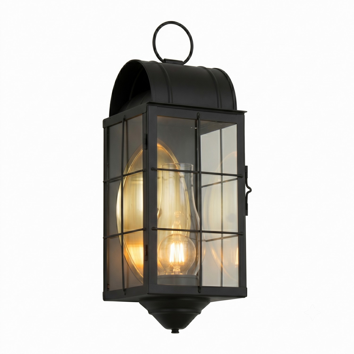 One Light Wall Sconce by Innovations - Durham Collection, Matte Black Finish - 9161-H-BK-CL-C