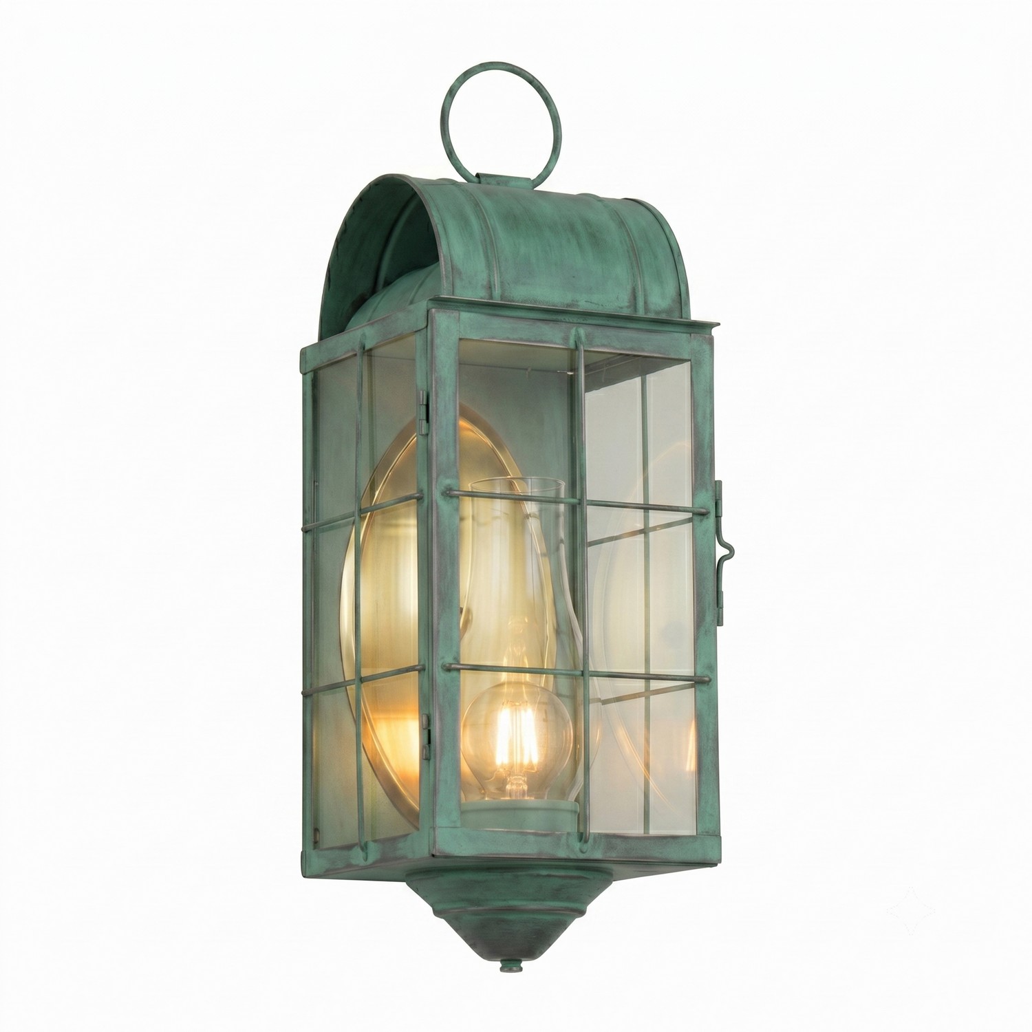 One Light Wall Sconce by Innovations - Durham Collection, Verde Green Finish - 9161-H-VG-CL-C