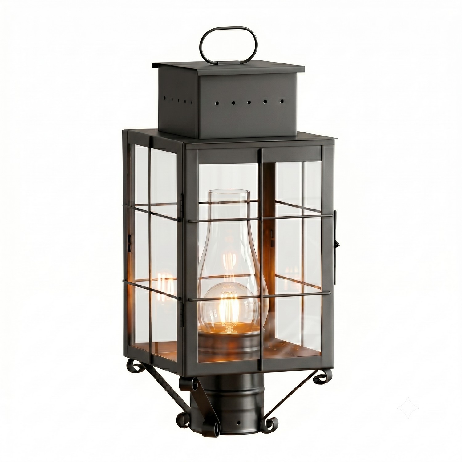 One Light Post Lantern by Innovations - Norfield Collection, Gunmetal Finish - 9420-H-GM-CL-C