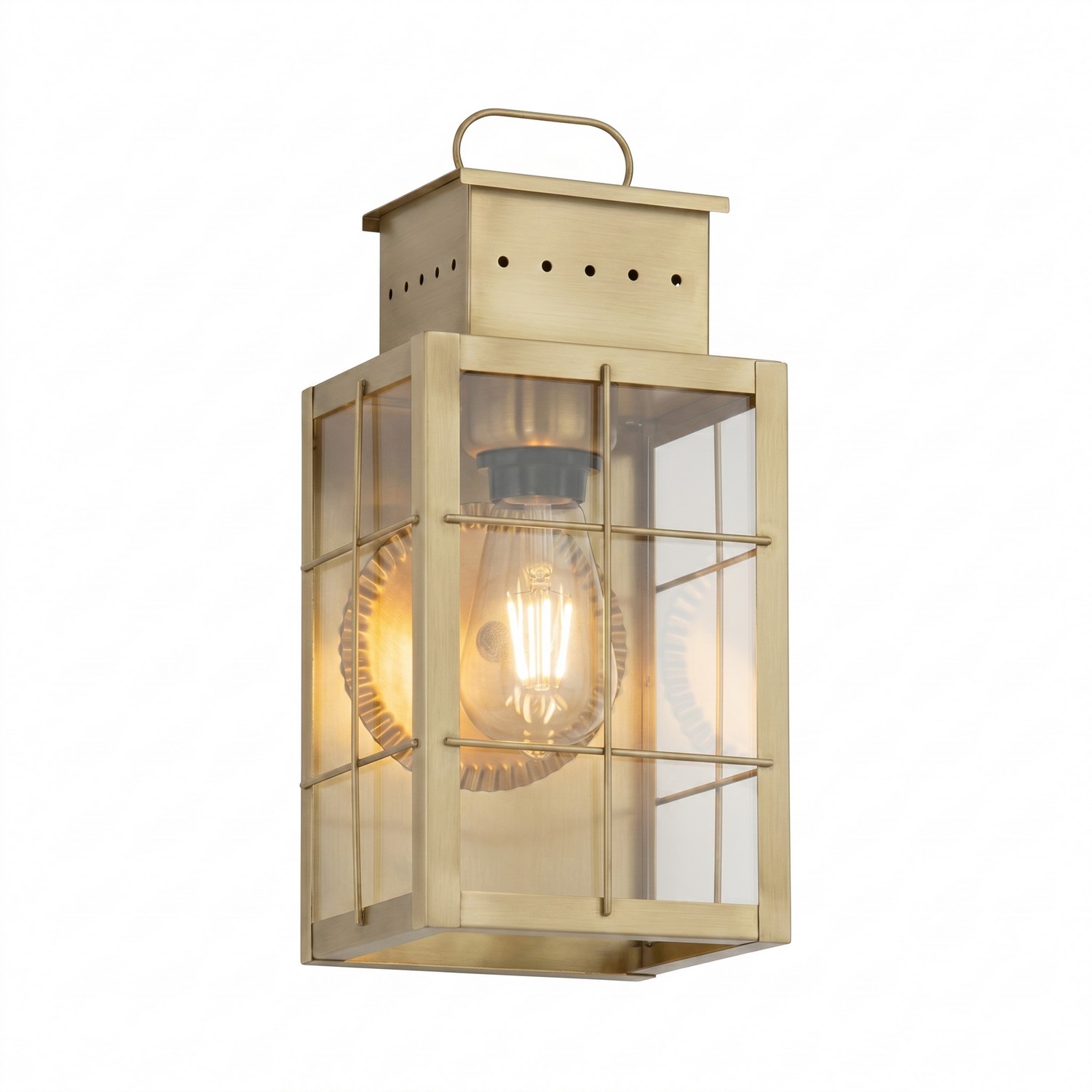 One Light Wall Sconce by Innovations - Norfield Collection, Antique Brass Finish - 9421-H-AB-CL