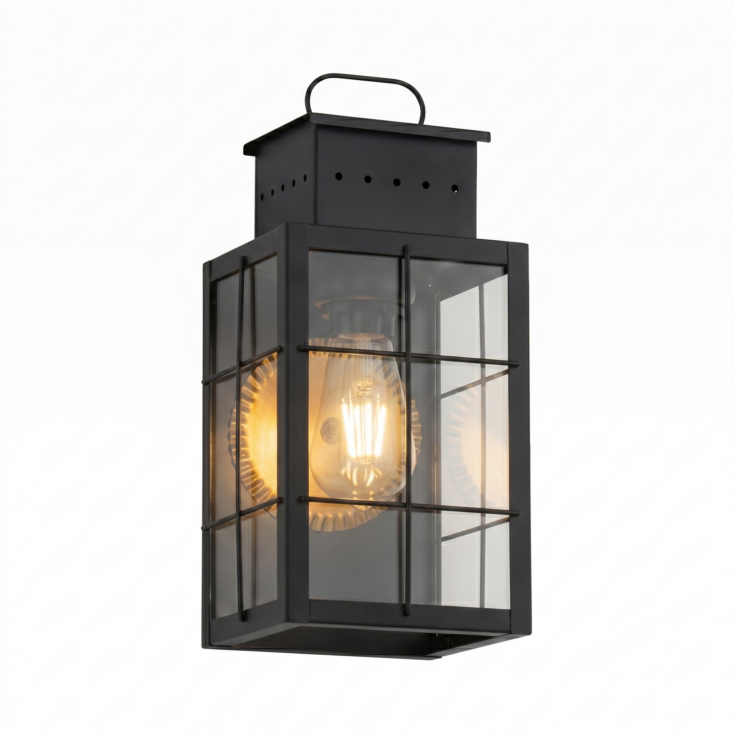 One Light Wall Sconce by Innovations - Norfield Collection, Matte Black Finish - 9421-H-BK-CL