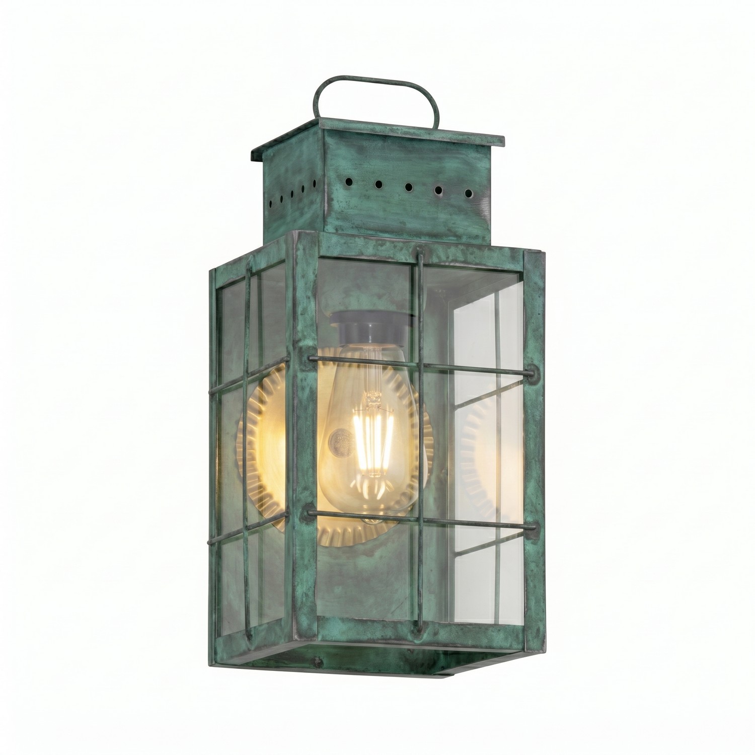 One Light Wall Sconce by Innovations - Norfield Collection, Verde Green Finish - 9421-H-VG-CL