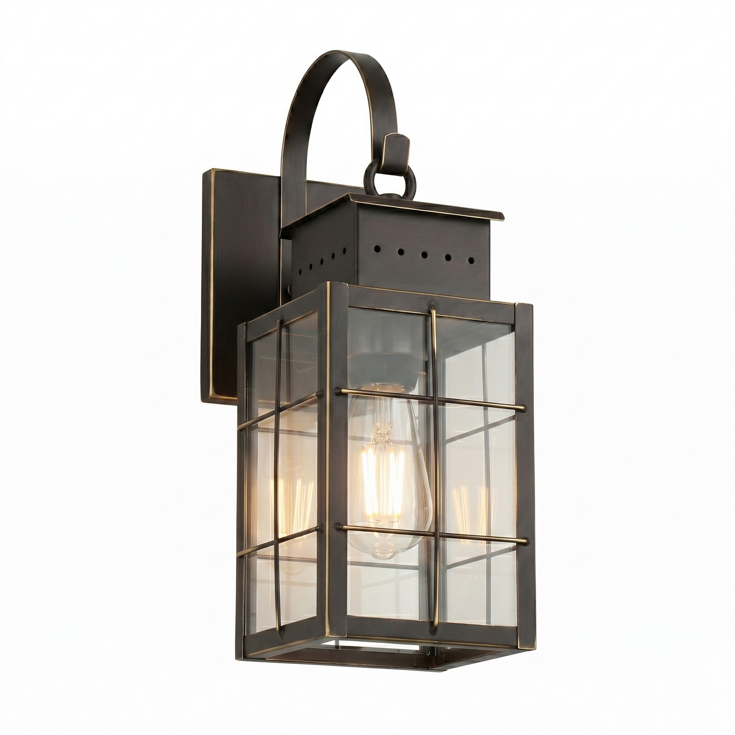 One Light Wall Sconce by Innovations - Norfield Collection, Bronze Finish - 9421P-H-BZ-CL