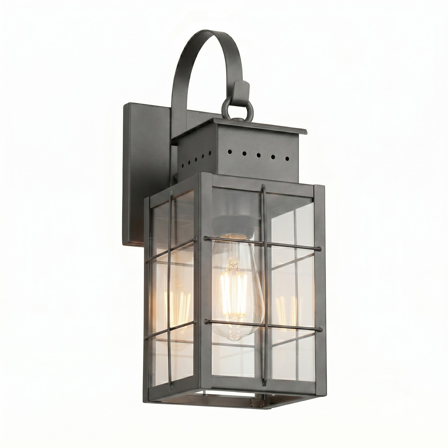 One Light Wall Sconce by Innovations - Norfield Collection, Gunmetal Finish - 9421P-H-GM-CL
