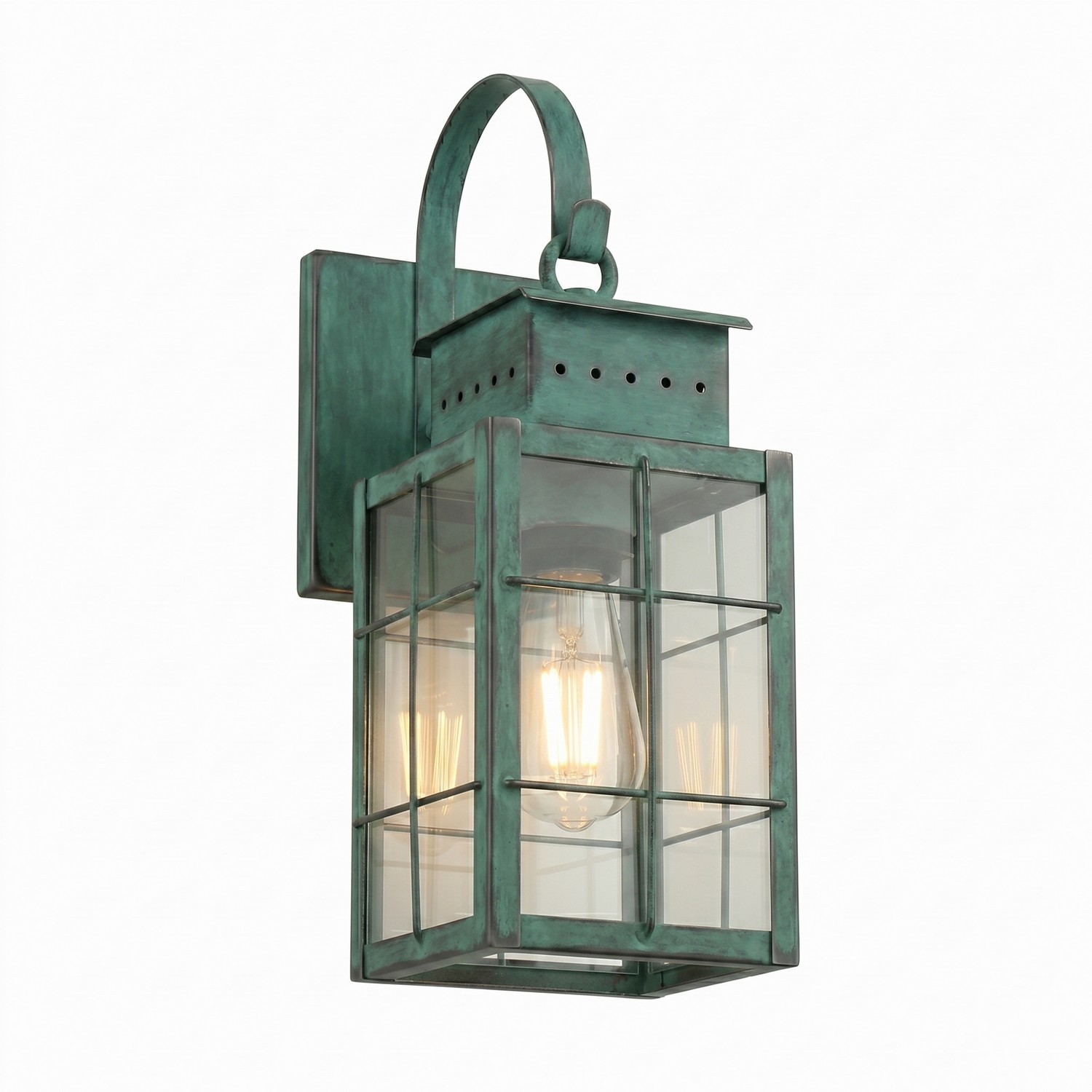 One Light Wall Sconce by Innovations - Norfield Collection, Verde Green Finish - 9421P-H-VG-CL