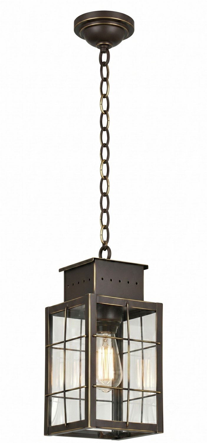 One Light Pendant by Innovations - Norfield Collection, Bronze Finish - 9422-H-BZ-CL