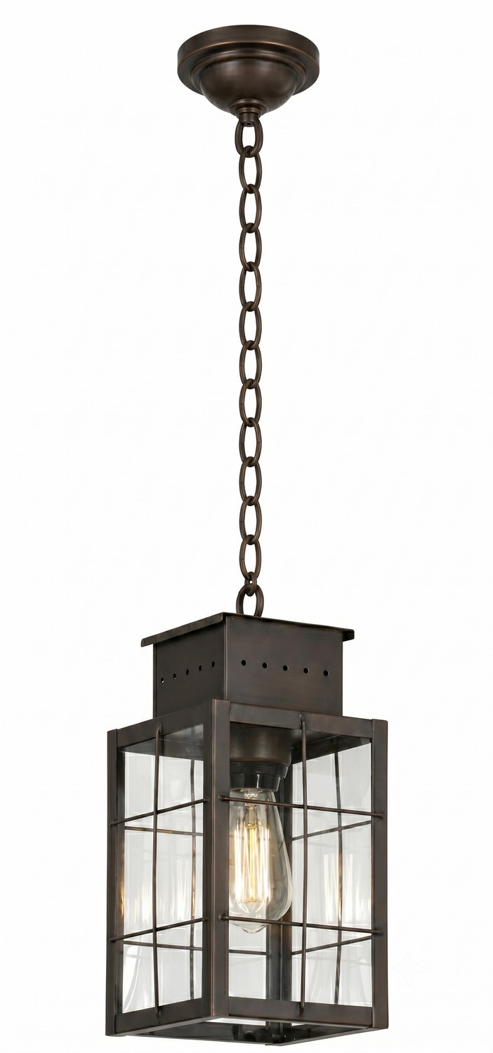 One Light Pendant by Innovations - Norfield Collection, Dark Brass Finish - 9422-H-DB-CL