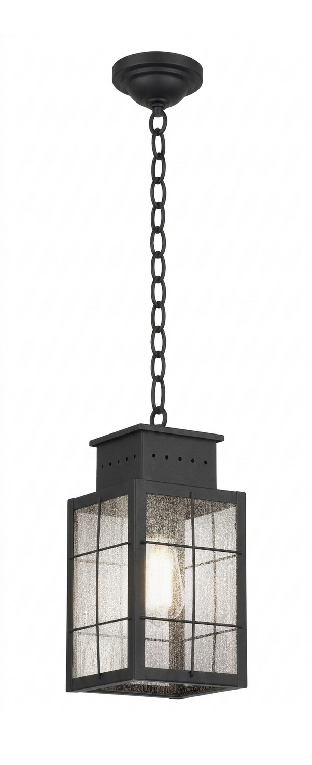 One Light Pendant by Innovations - Norfield Collection, Matte Black Finish - 9422-H-BK-SDY