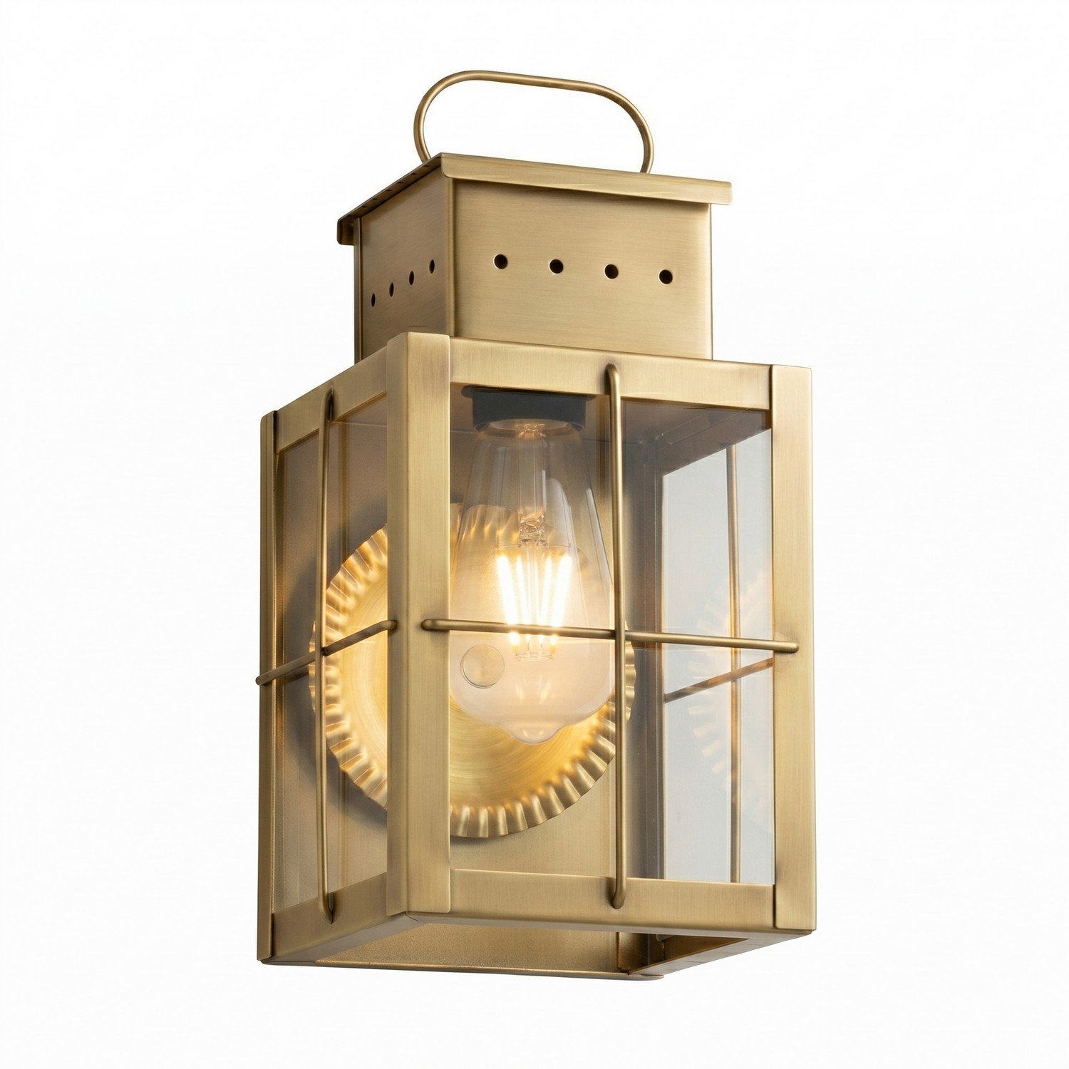 One Light Wall Sconce by Innovations - Norfield Collection, Antique Brass Finish - 9431-H-AB-CL