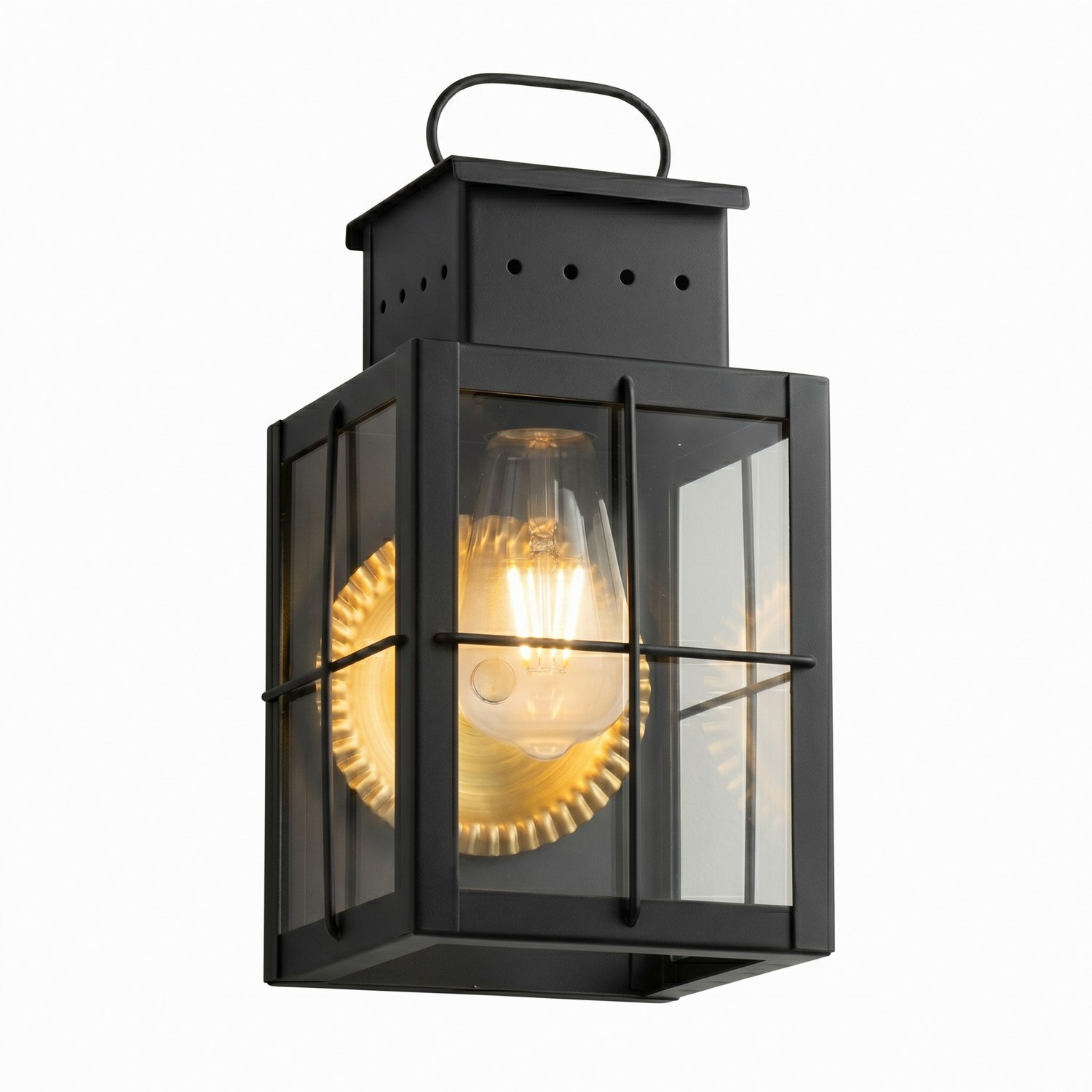 One Light Wall Sconce by Innovations - Norfield Collection, Matte Black Finish - 9431-H-BK-CL