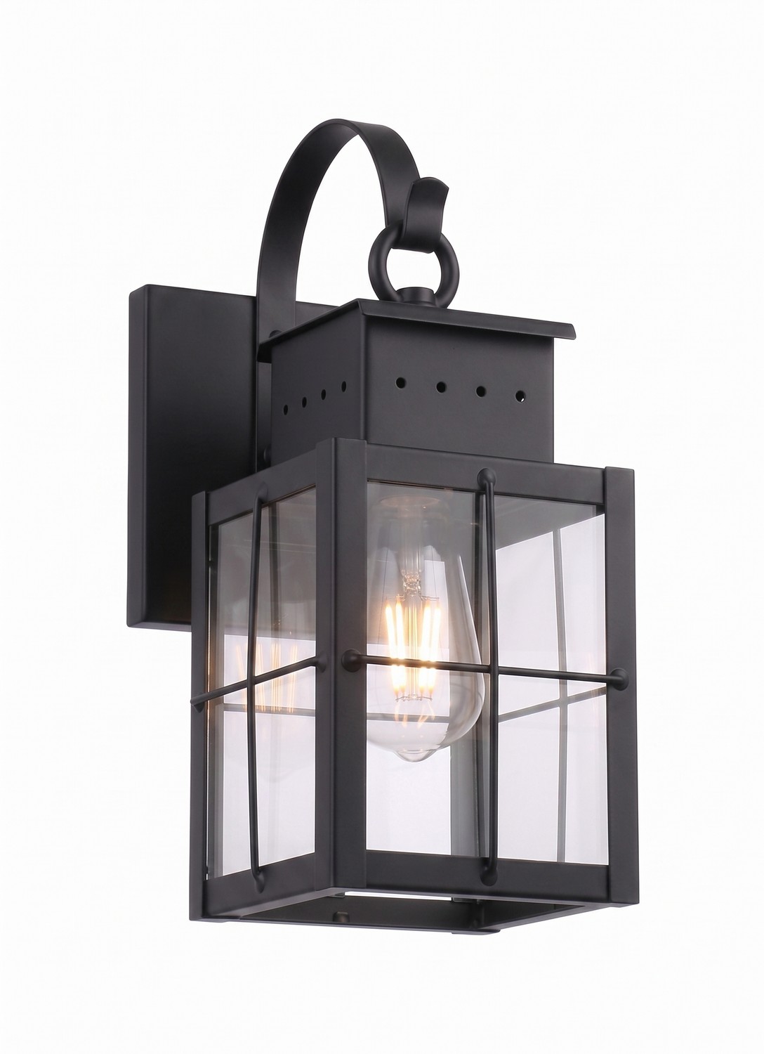 One Light Wall Sconce by Innovations - Norfield Collection, Matte Black Finish - 9431P-H-BK-CL