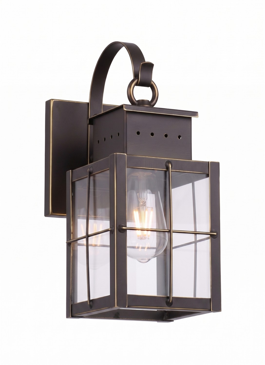 One Light Wall Sconce by Innovations - Norfield Collection, Bronze Finish - 9431P-H-BZ-CL
