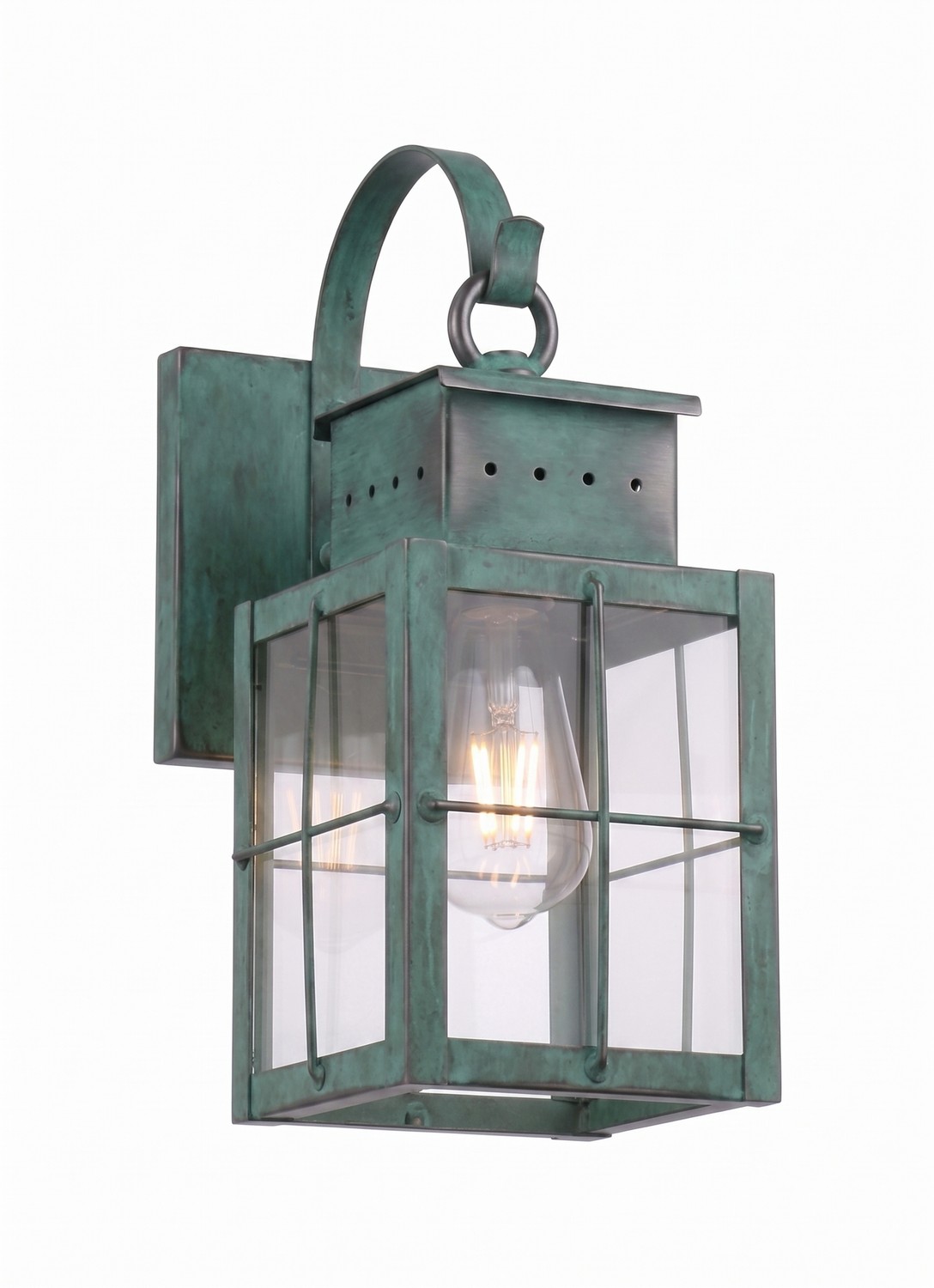 One Light Wall Sconce by Innovations - Norfield Collection, Verde Green Finish - 9431P-H-VG-CL