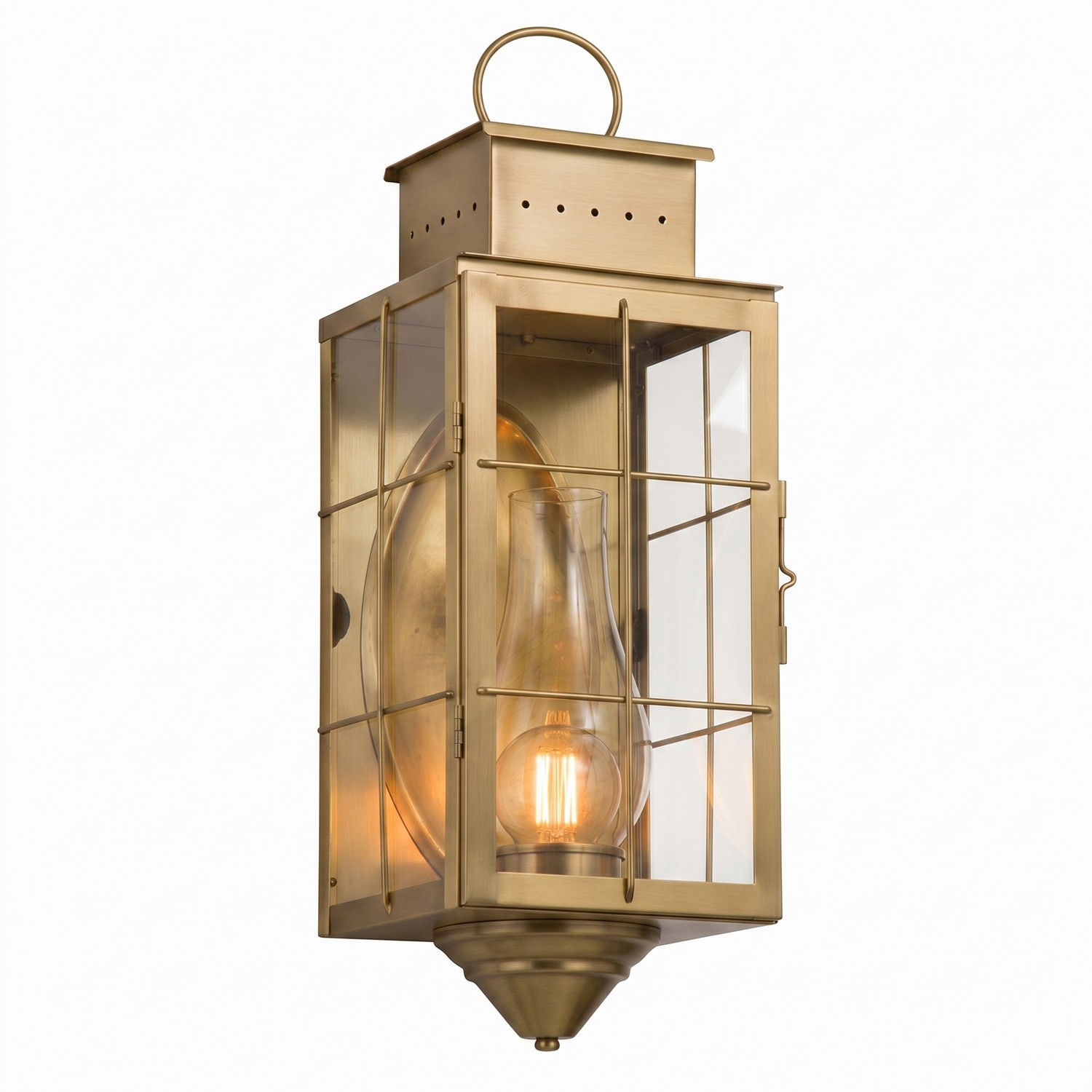One Light Wall Sconce by Innovations - Norfield Collection, Antique Brass Finish - 9461-H-AB-CL-C