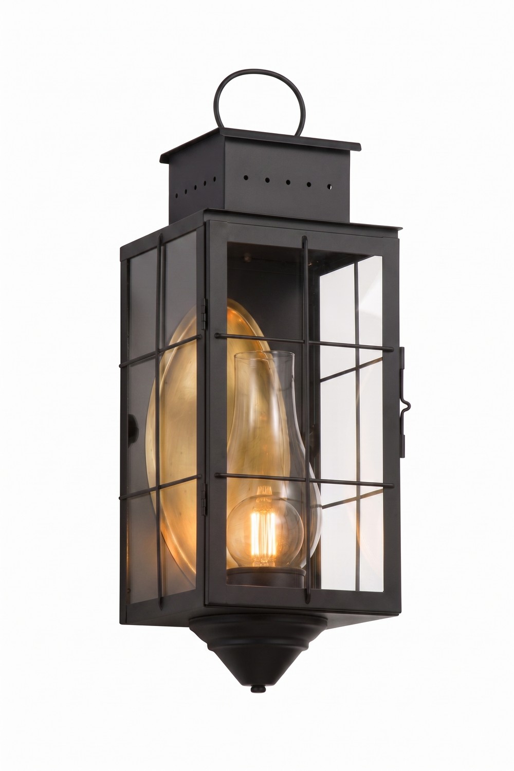 One Light Wall Sconce by Innovations - Norfield Collection, Matte Black Finish - 9461-H-BK-CL-C