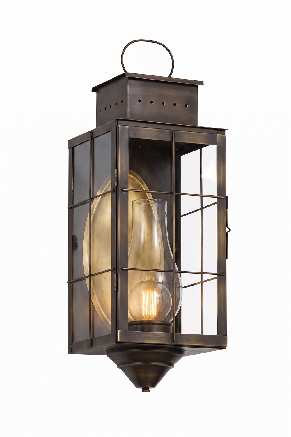 One Light Wall Sconce by Innovations - Norfield Collection, Dark Brass Finish - 9461-H-DB-CL-C