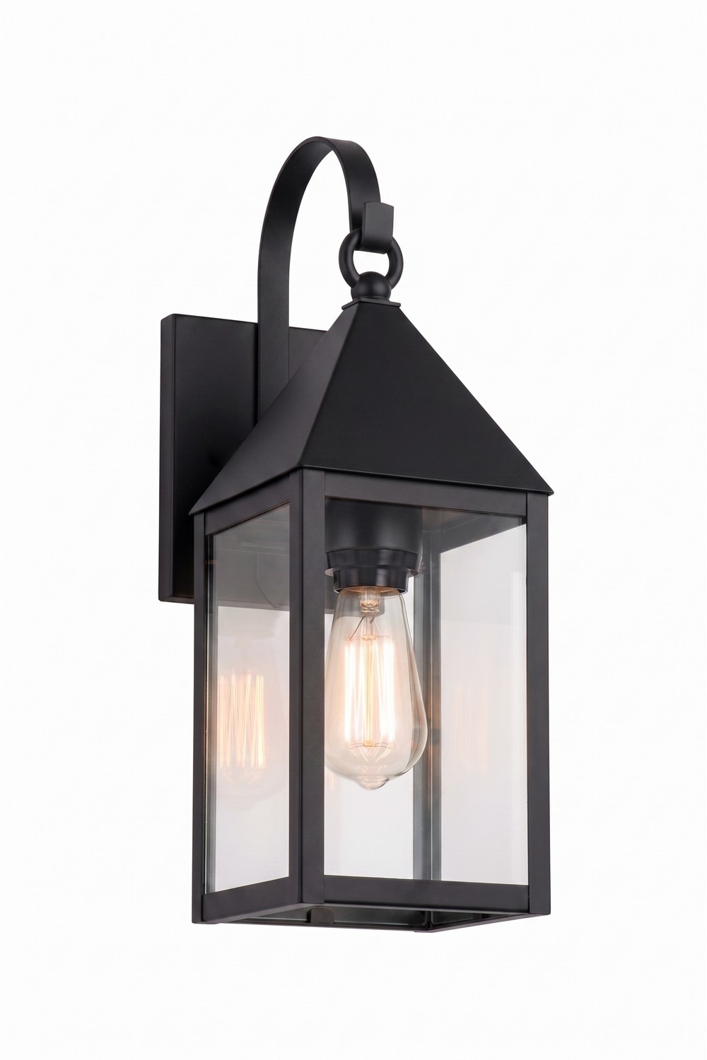 One Light Wall Sconce by Innovations - Ashford Collection, Matte Black Finish - 9521P-BK-CL