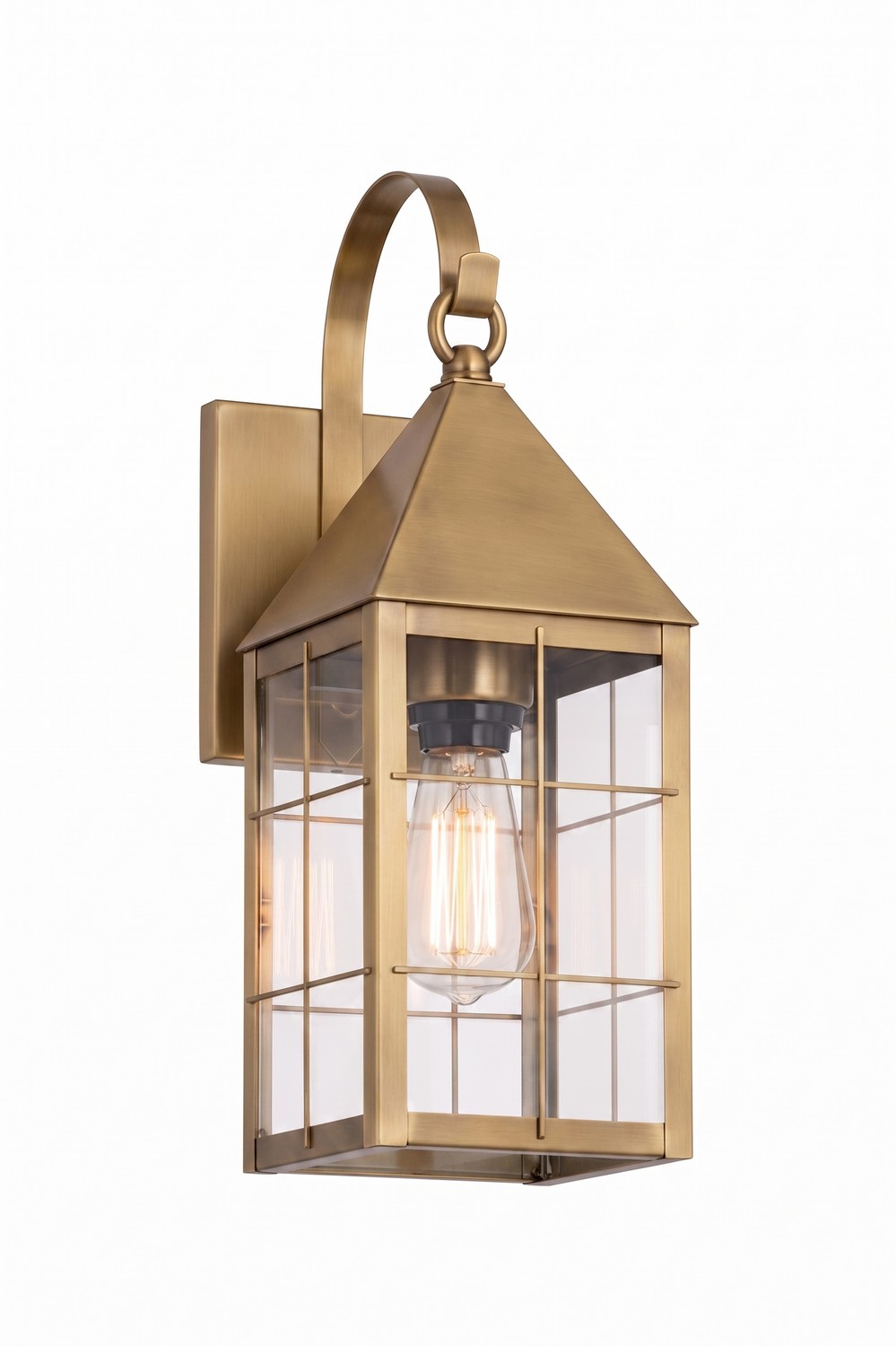 One Light Wall Sconce by Innovations - Ashford Collection, Antique Brass Finish - 9521P-H-AB-CL