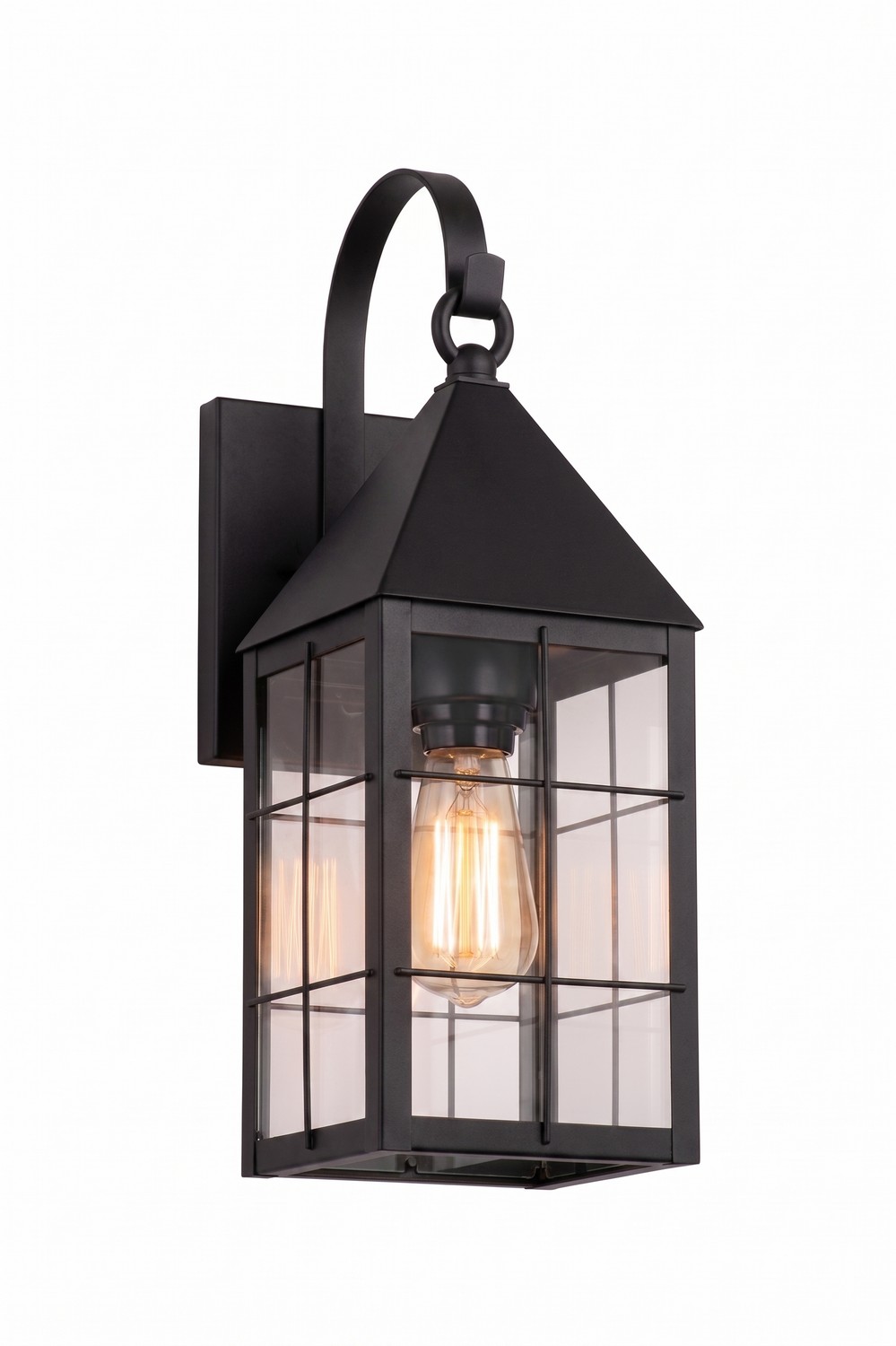 One Light Wall Sconce by Innovations - Ashford Collection, Matte Black Finish - 9521P-H-BK-CL