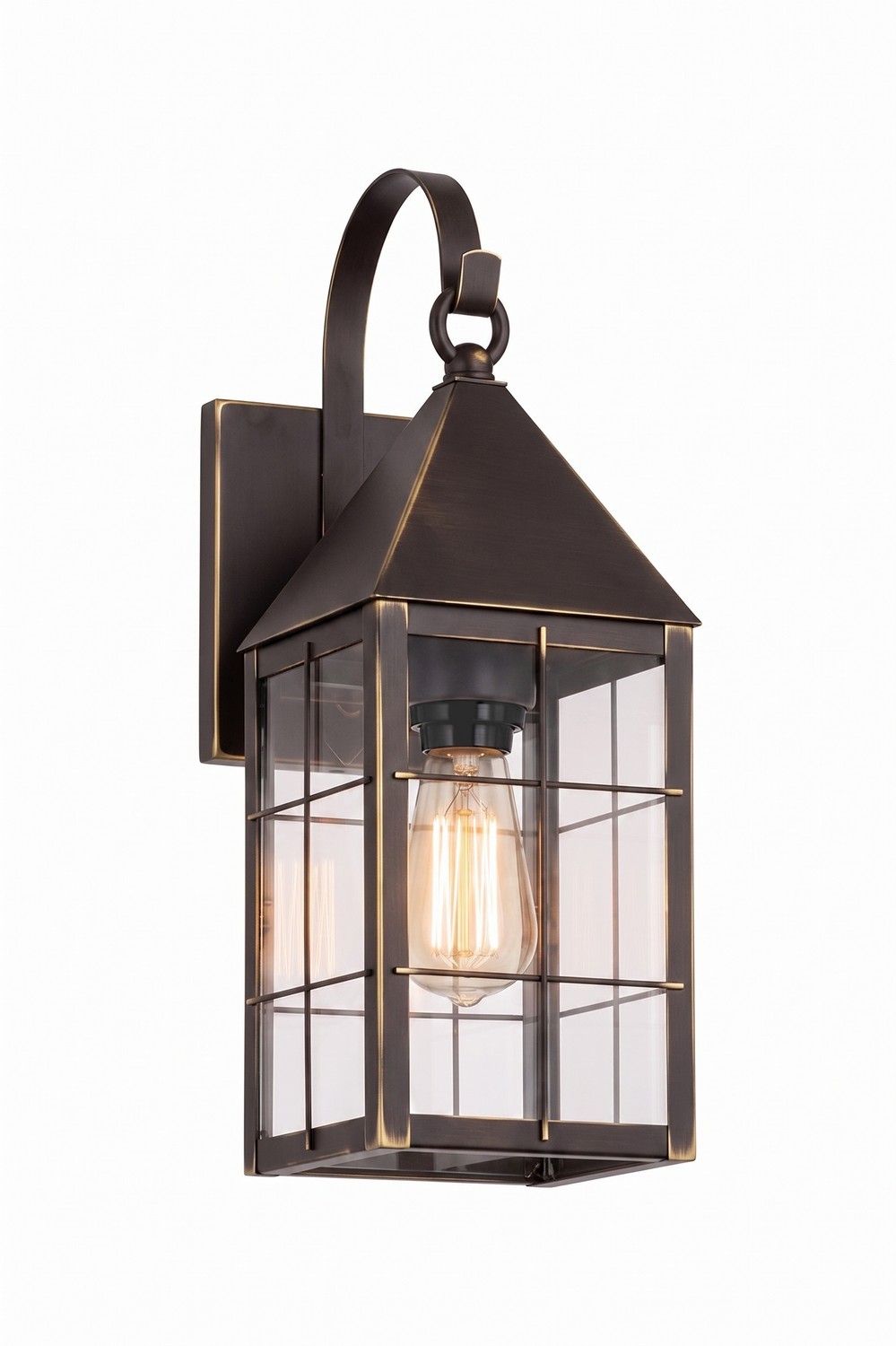 One Light Wall Sconce by Innovations - Ashford Collection, Bronze Finish - 9521P-H-BZ-CL