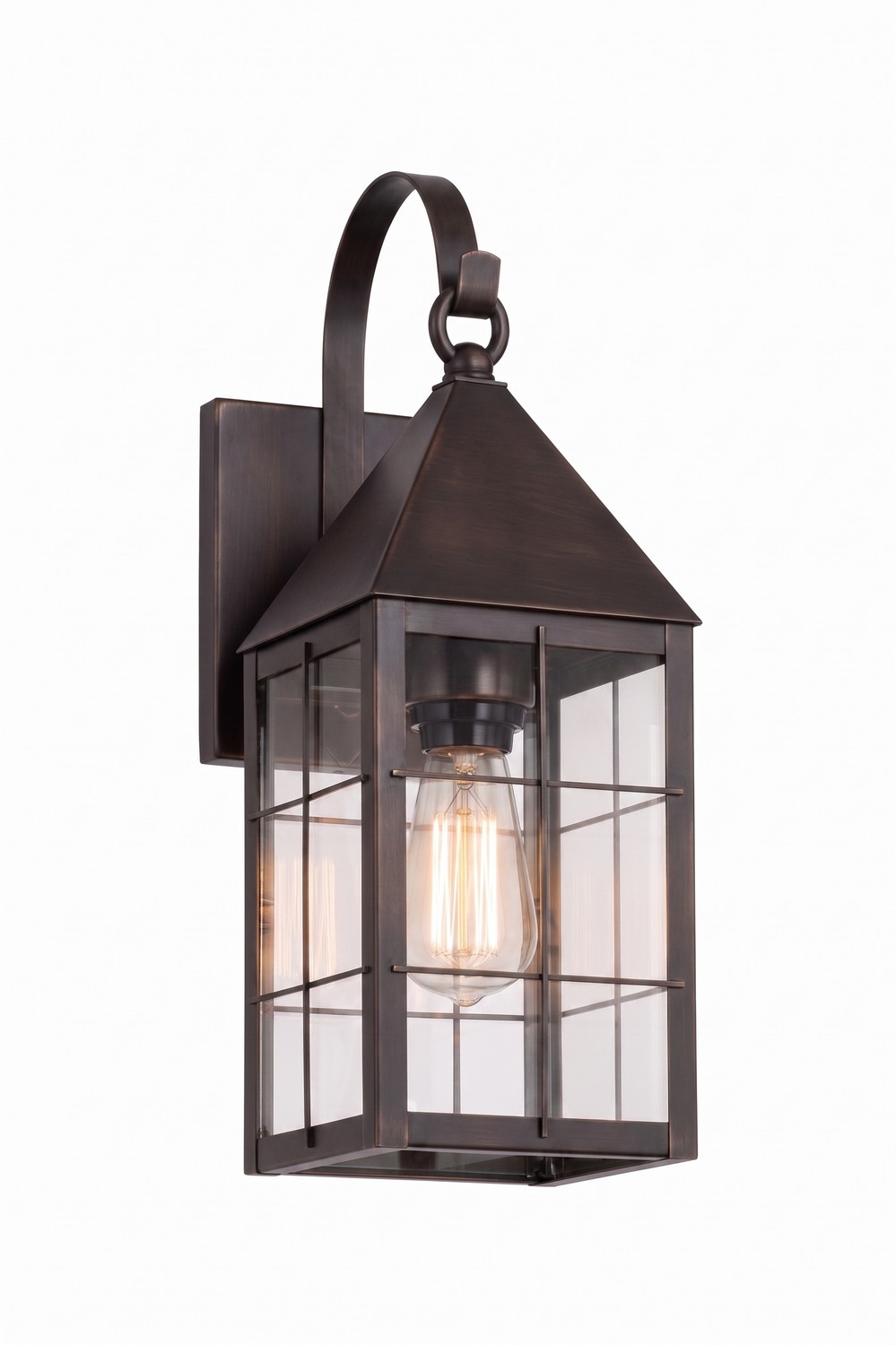 One Light Wall Sconce by Innovations - Ashford Collection, Dark Brass Finish - 9521P-H-DB-CL