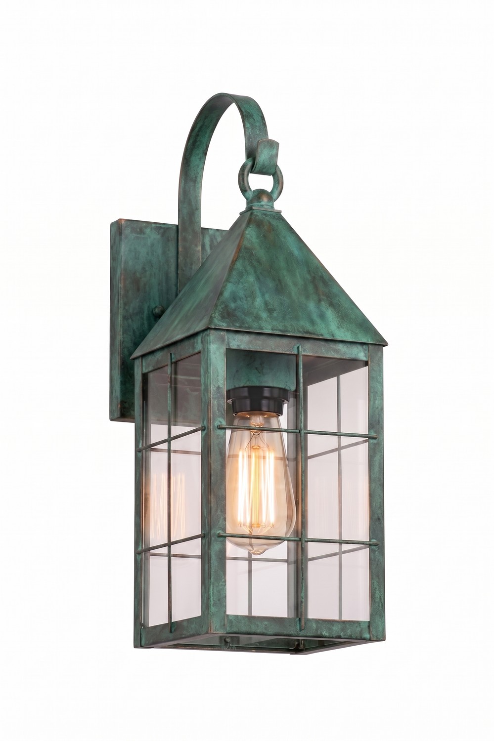One Light Wall Sconce by Innovations - Ashford Collection, Verde Green Finish - 9521P-H-VG-CL