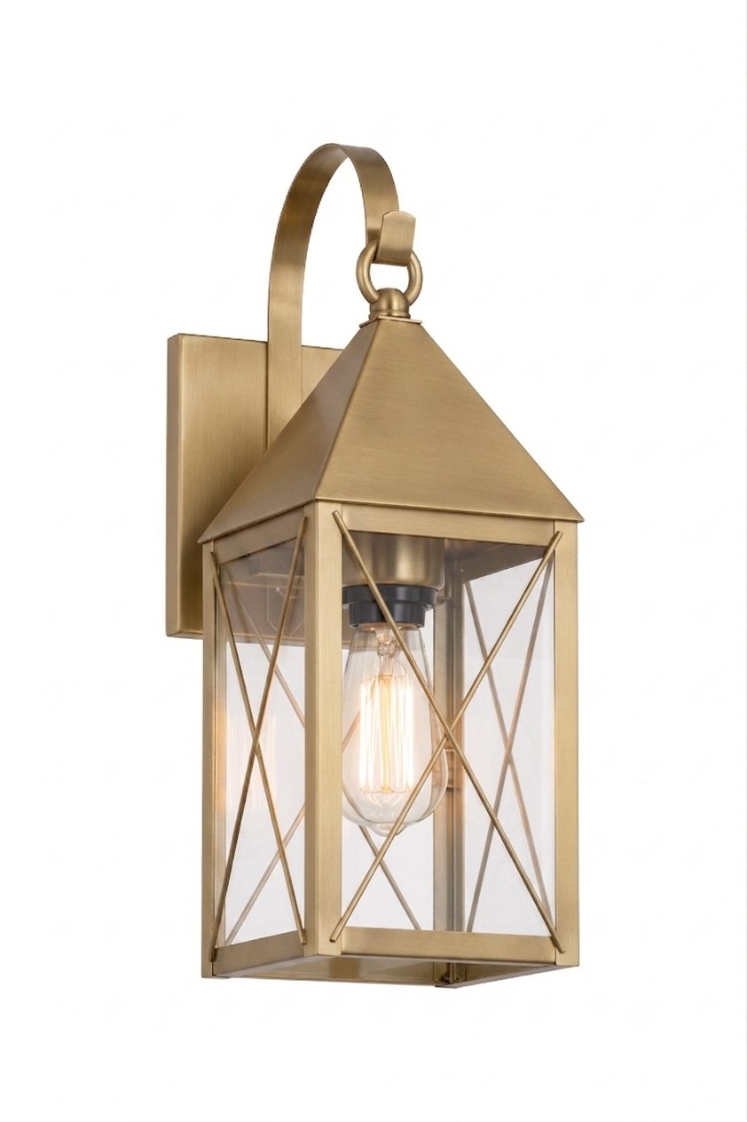 One Light Wall Sconce by Innovations - Ashford Collection, Antique Brass Finish - 9521P-X-AB-CL