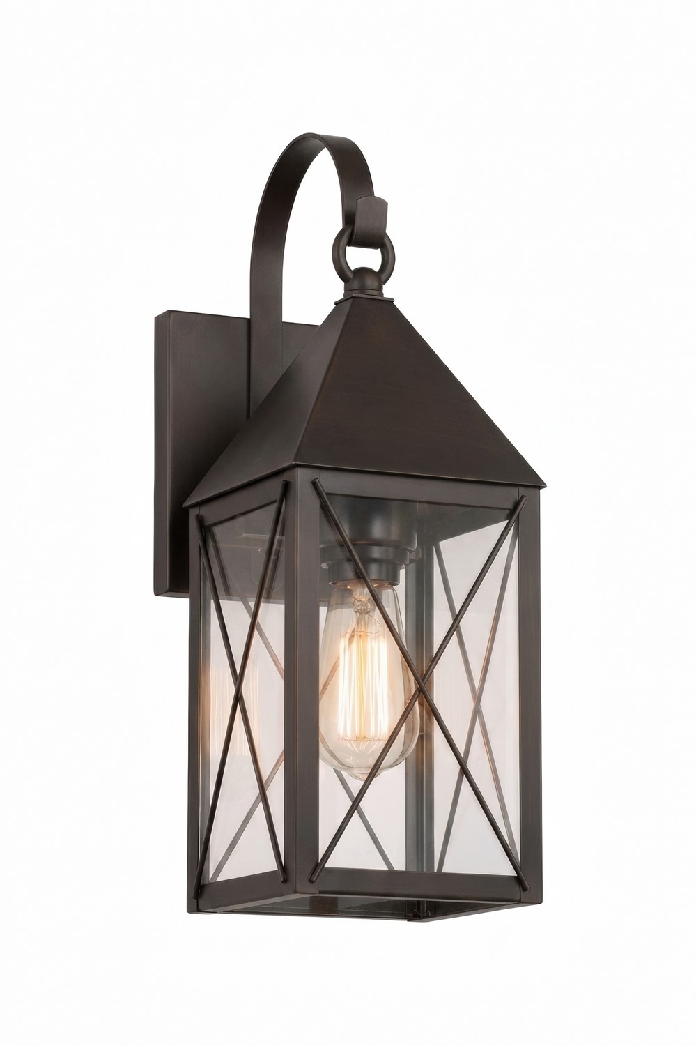 One Light Wall Sconce by Innovations - Ashford Collection, Dark Brass Finish - 9521P-X-DB-CL