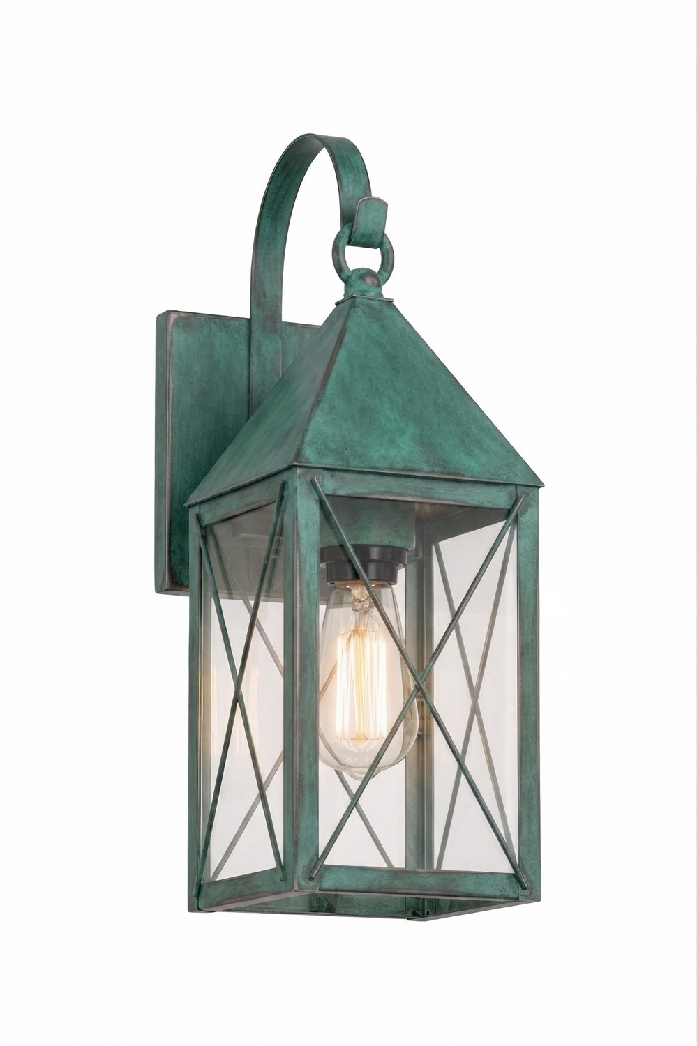 One Light Wall Sconce by Innovations - Ashford Collection, Verde Green Finish - 9521P-X-VG-CL