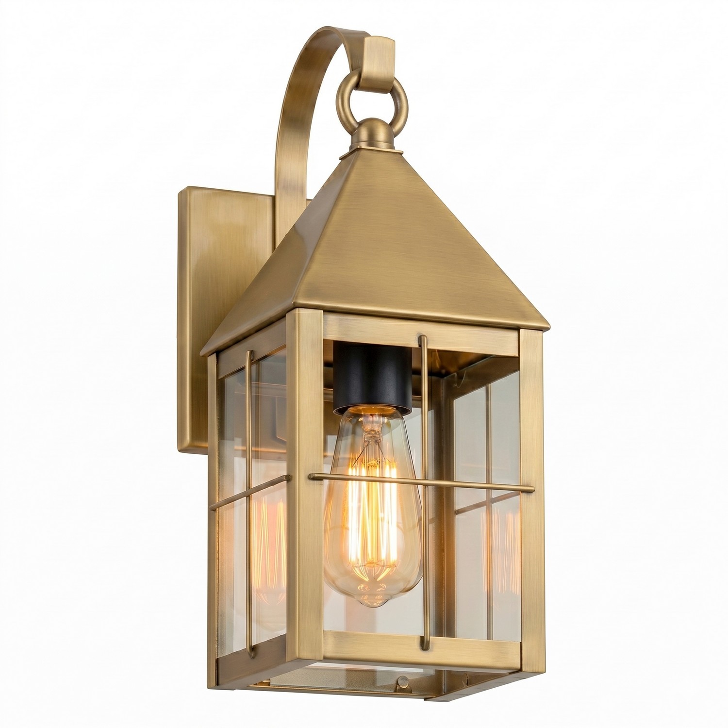 One Light Wall Sconce by Innovations - Ashford Collection, Antique Brass Finish - 9531P-H-AB-CL