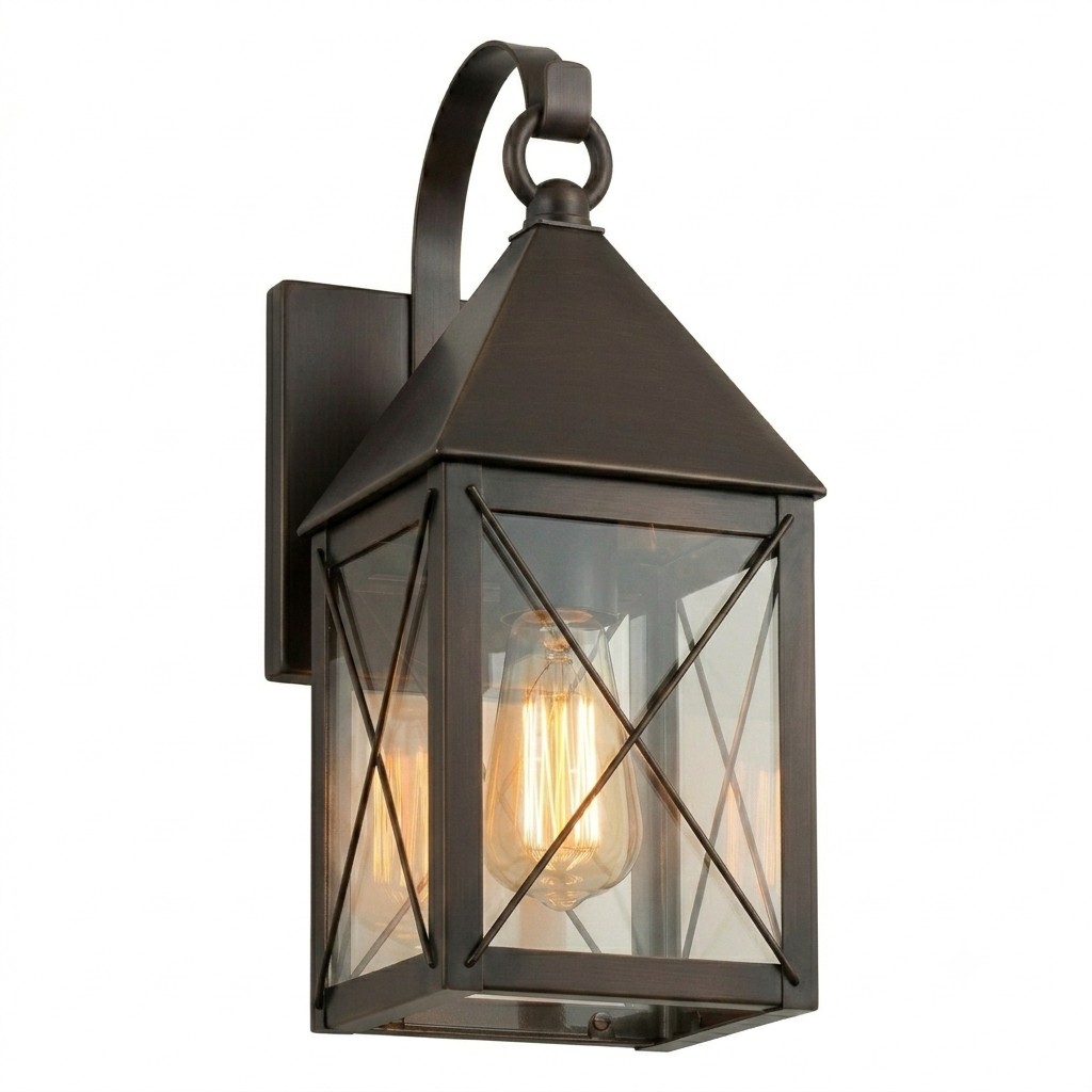 One Light Wall Sconce by Innovations - Ashford Collection, Dark Brass Finish - 9531P-X-DB-CL