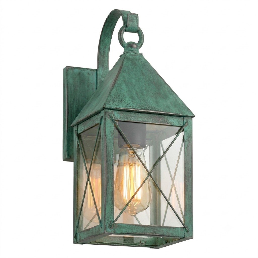 One Light Wall Sconce by Innovations - Ashford Collection, Verde Green Finish - 9531P-X-VG-CL